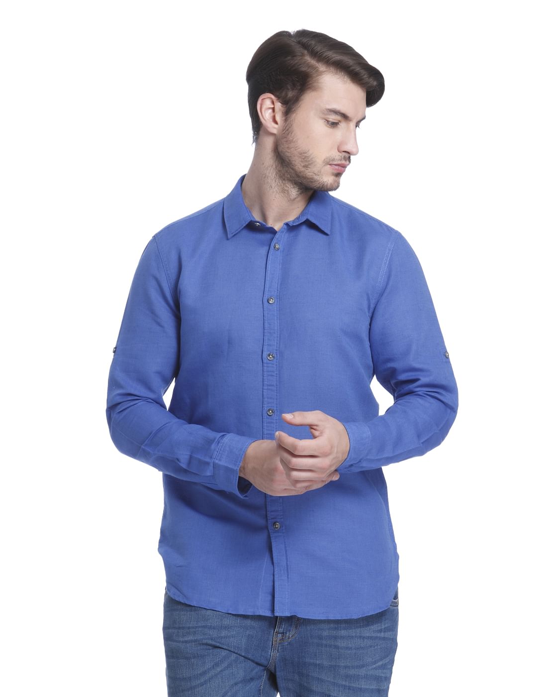 Electric Blue Slim Fit Shirt - S