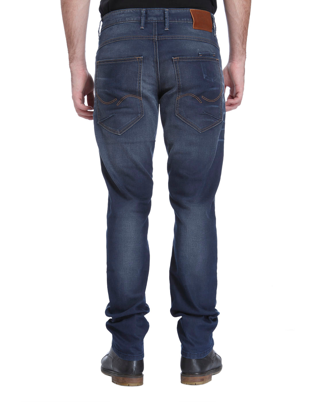 Dark Blue Mid Rise Relaxed Fit Jeans
