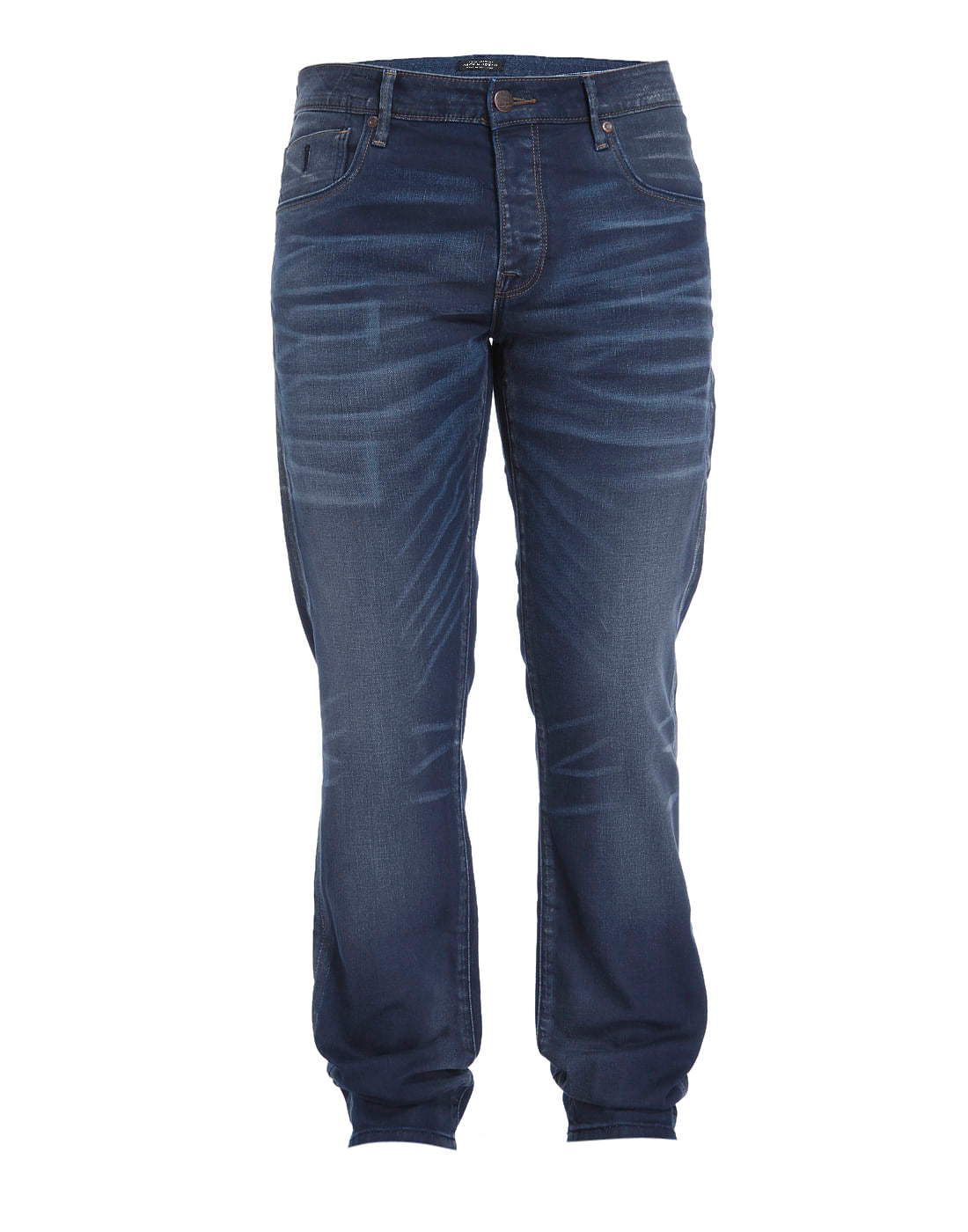 Dark Blue Mid Rise Relaxed Fit Jeans