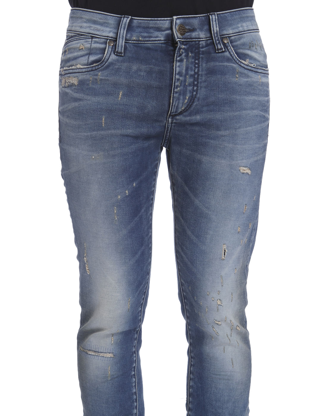 Blue Distressed Skinny Jeans