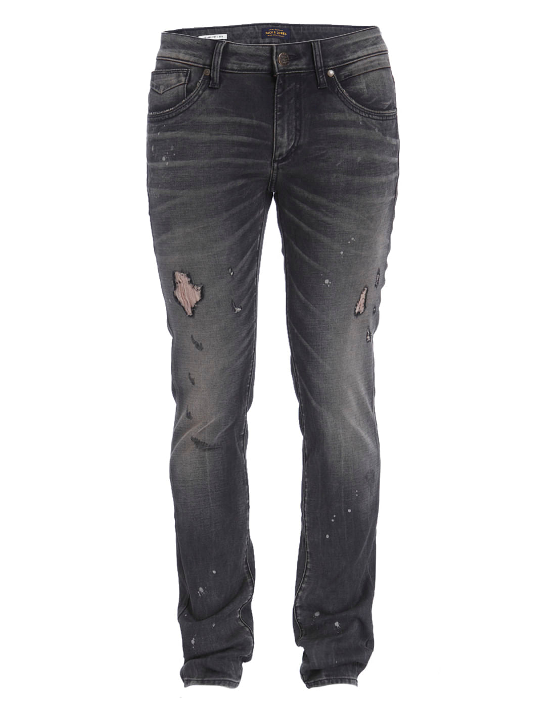 Grey Distressed Skinny Fit Jeans
