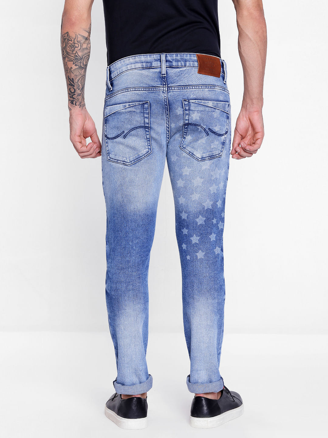 Blue Star Print Slim Fit Jeans