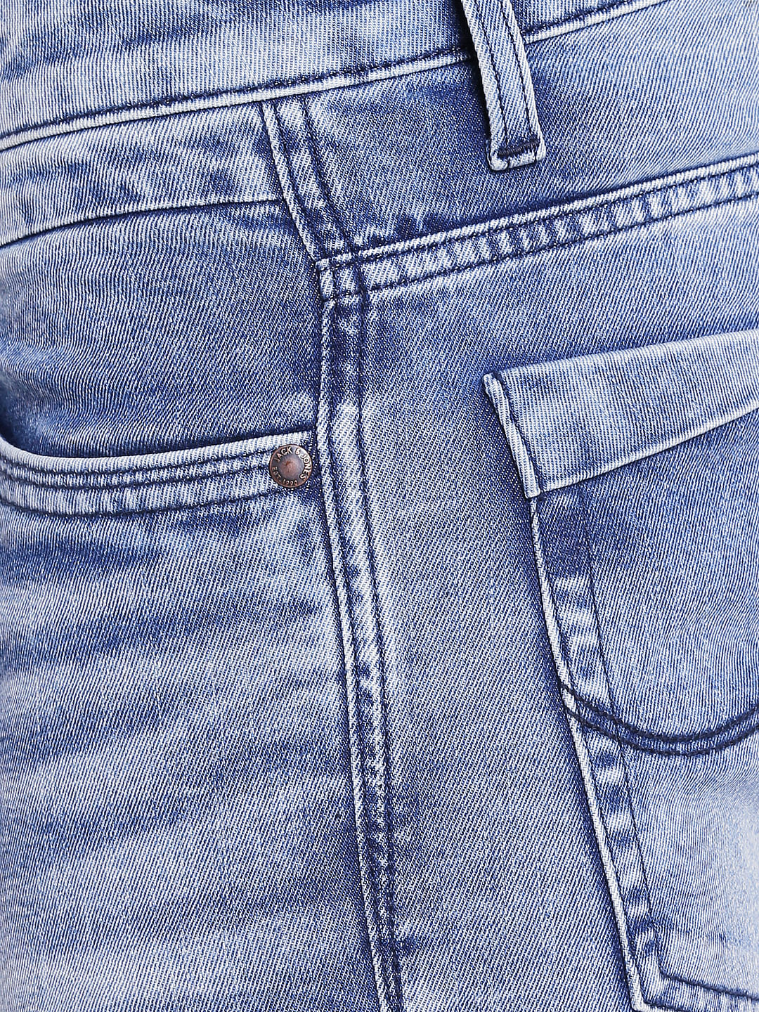 Blue Star Print Slim Fit Jeans