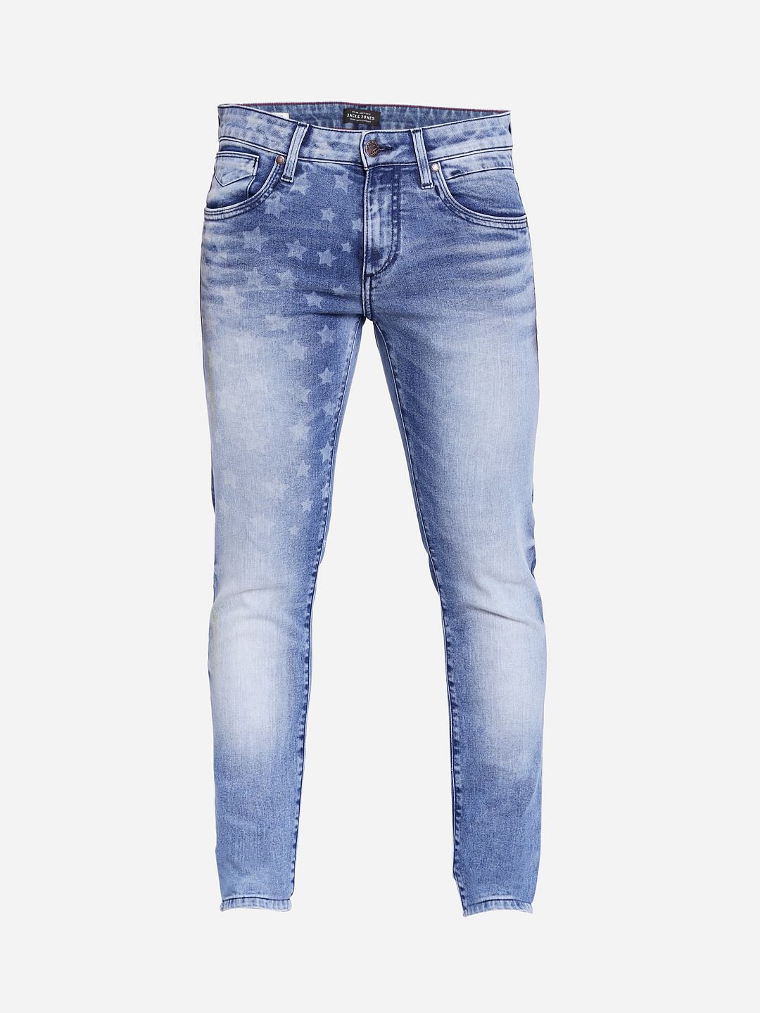 Blue Star Print Slim Fit Jeans