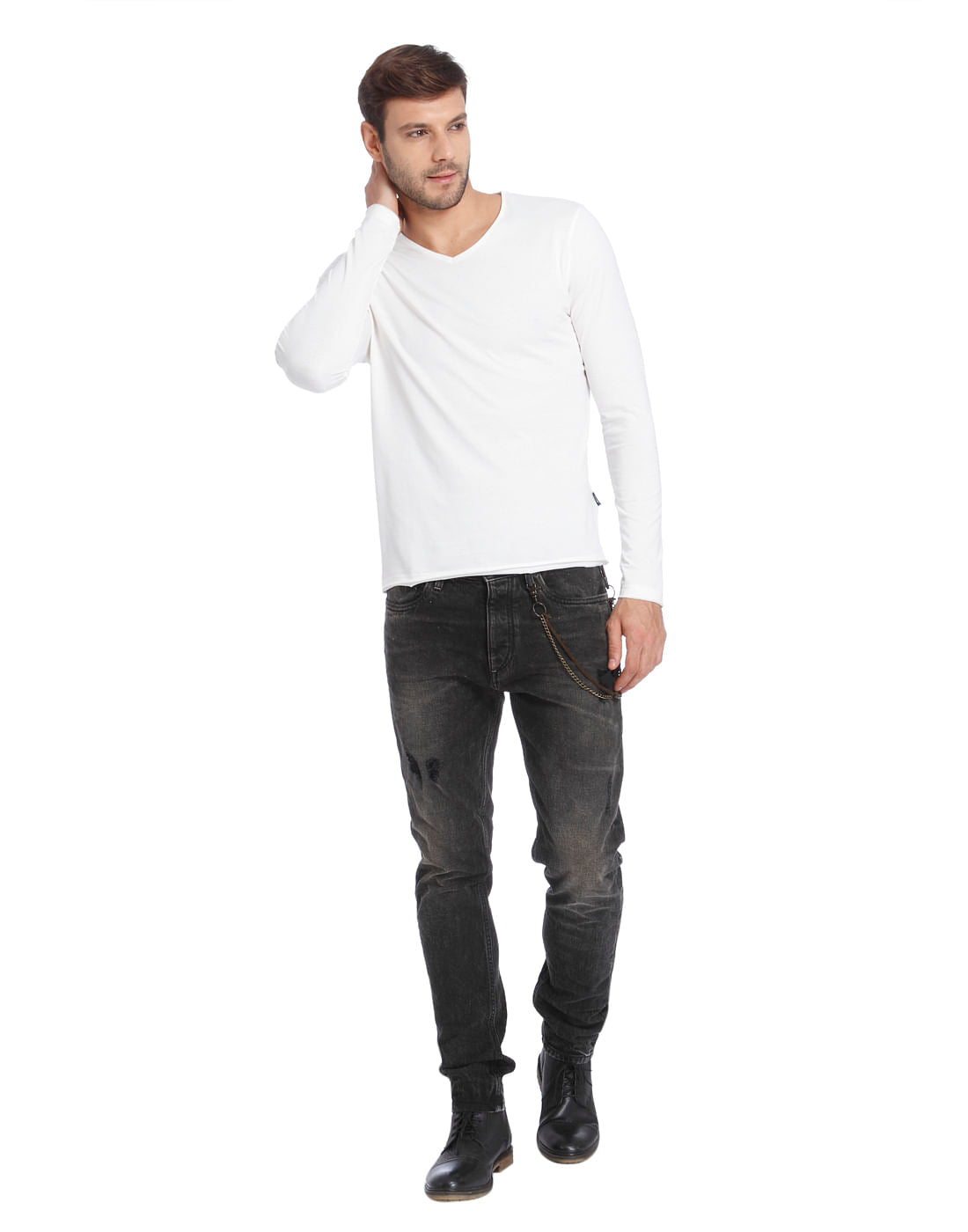 White V-Neck T-Shirt