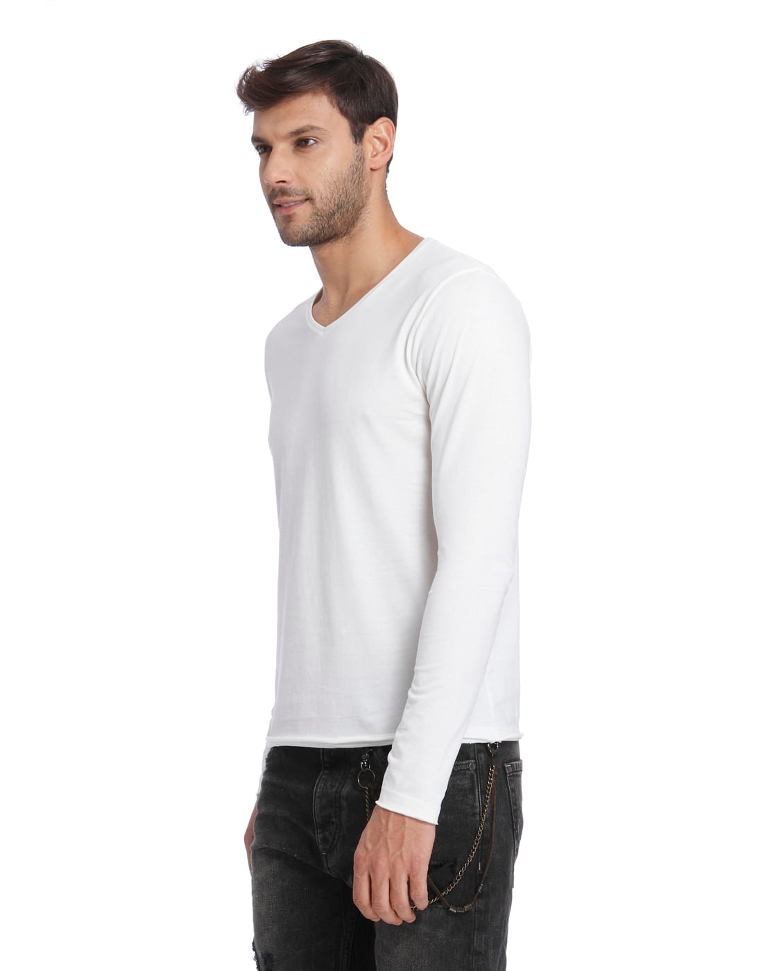 White V-Neck T-Shirt