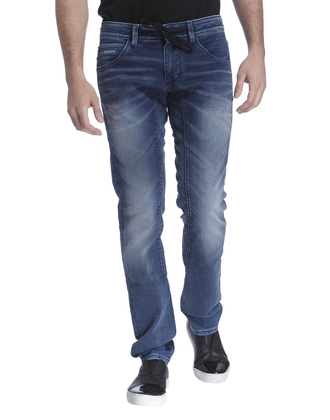 Blue Drawstring Slim Fit Jeans - 28/32