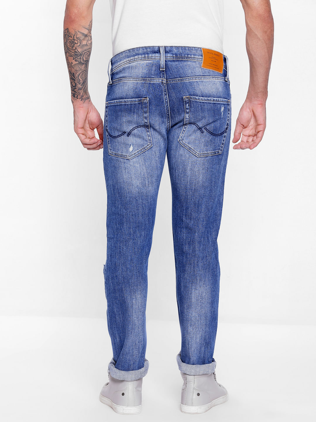 Blue Distressed Slim Jeans
