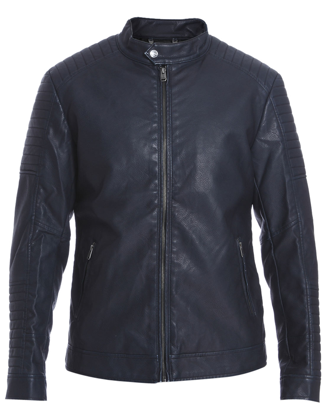 Blue Pu Biker Jacket