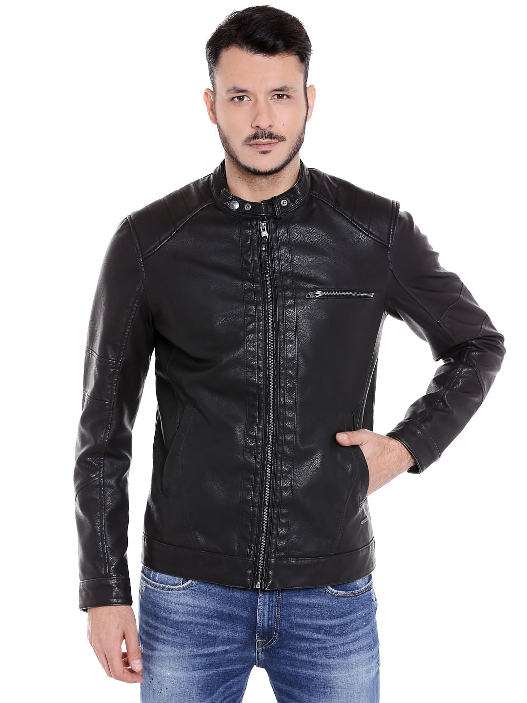 Black Pu Bomber Jacket - S
