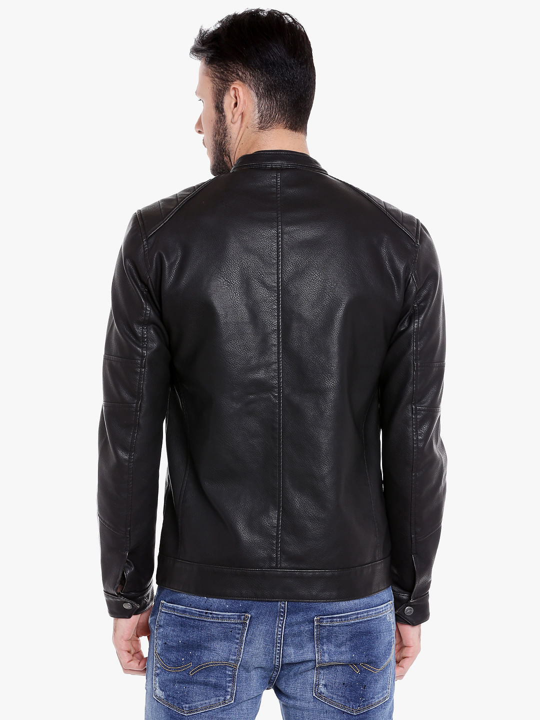 Black Pu Bomber Jacket