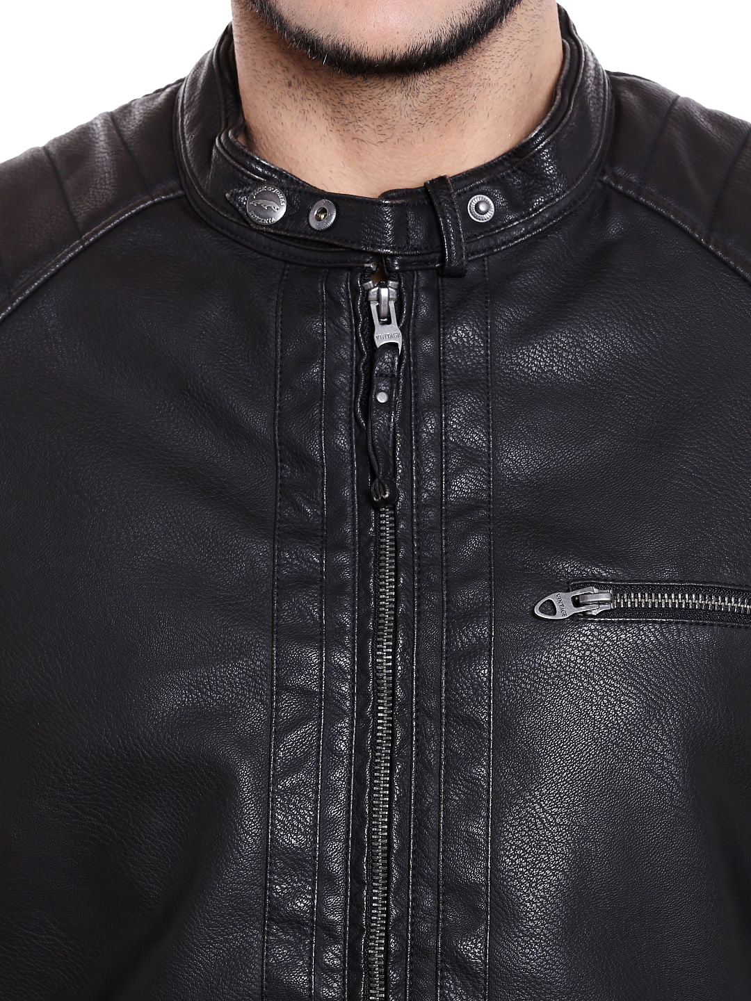Black Pu Bomber Jacket