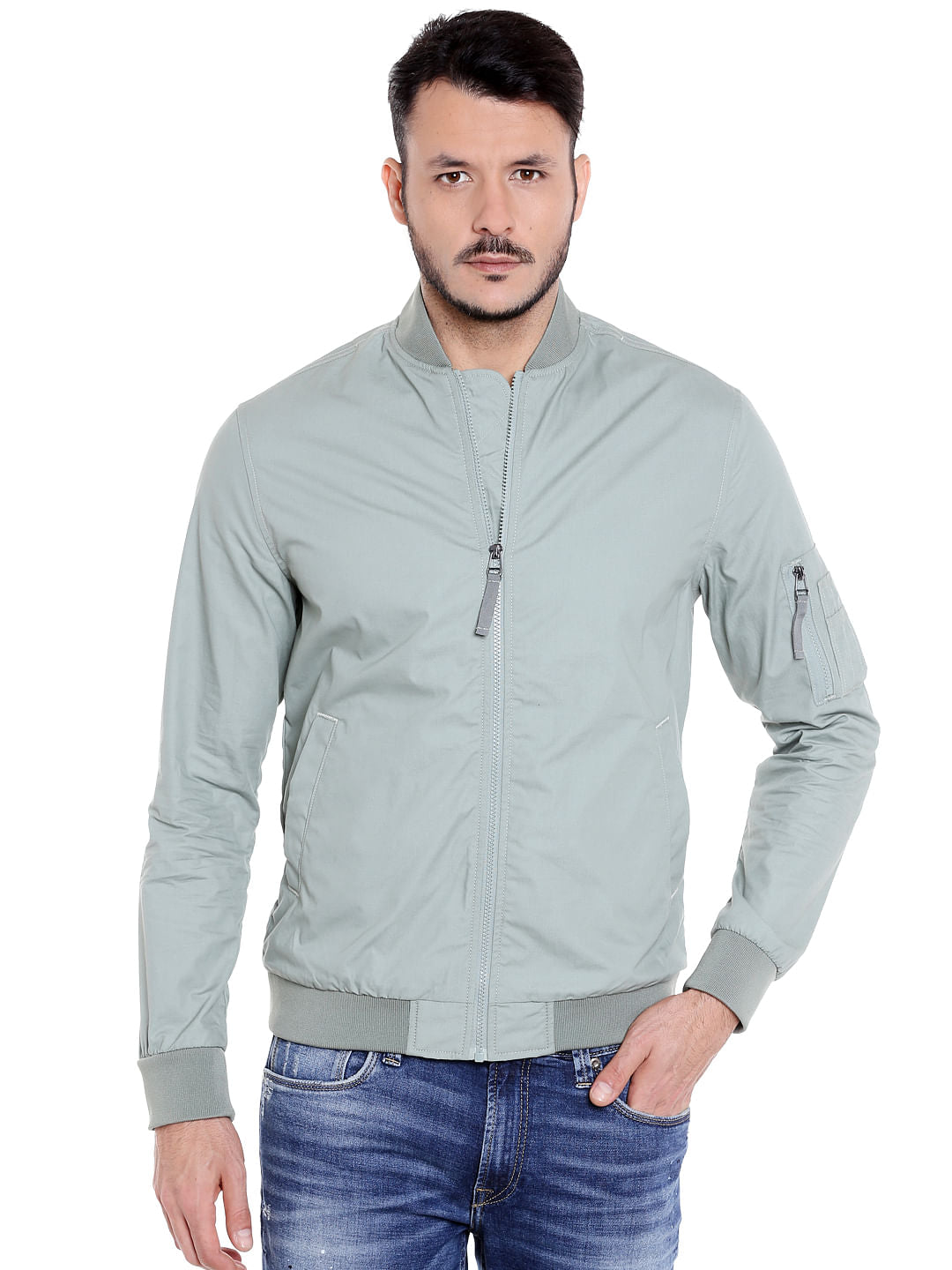 Light Grey Bomber Jacket - S