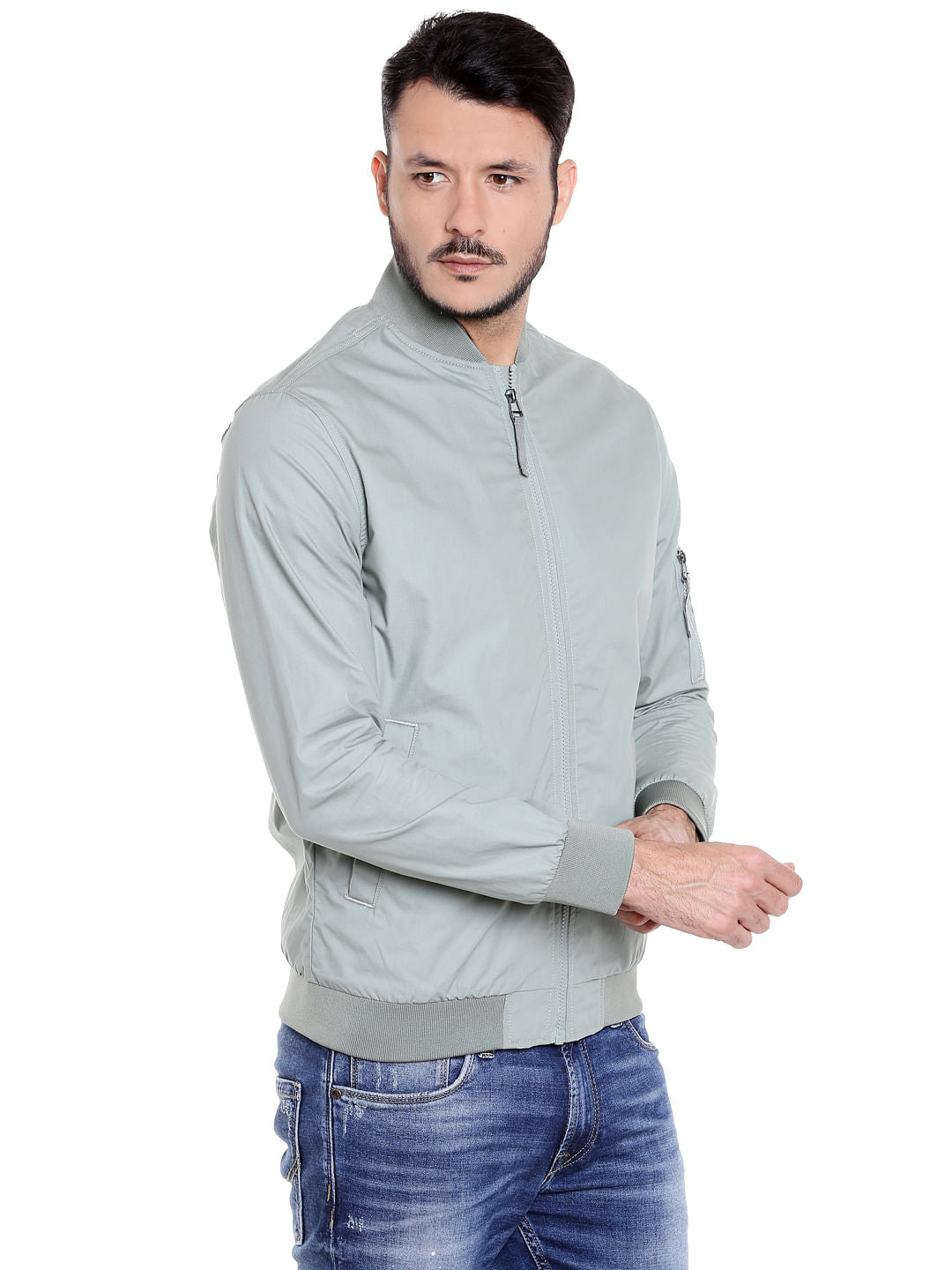 Light Grey Bomber Jacket