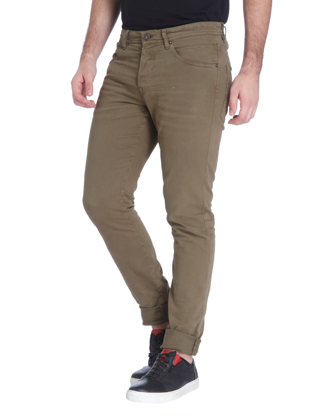 Brown Slim Fit Pants