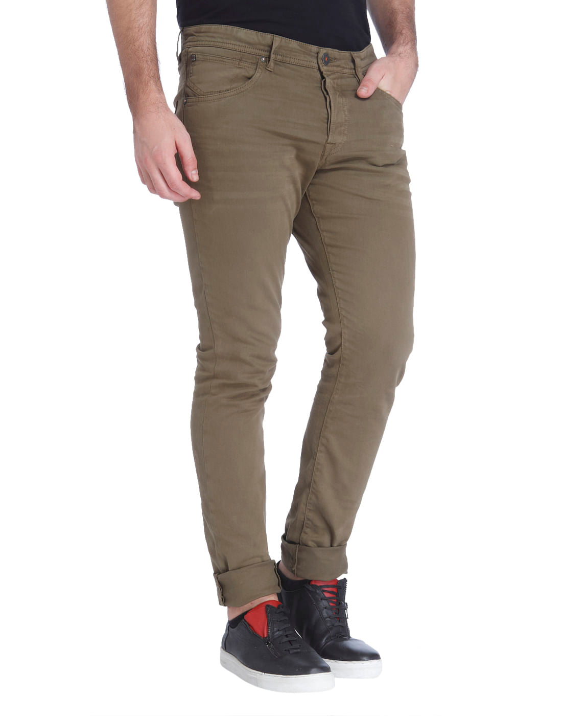 Brown Slim Fit Pants