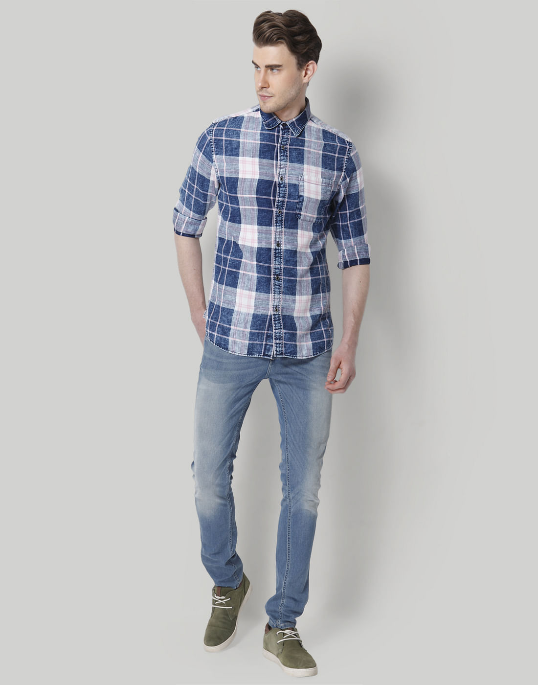 Blue & Pink Check Shirt