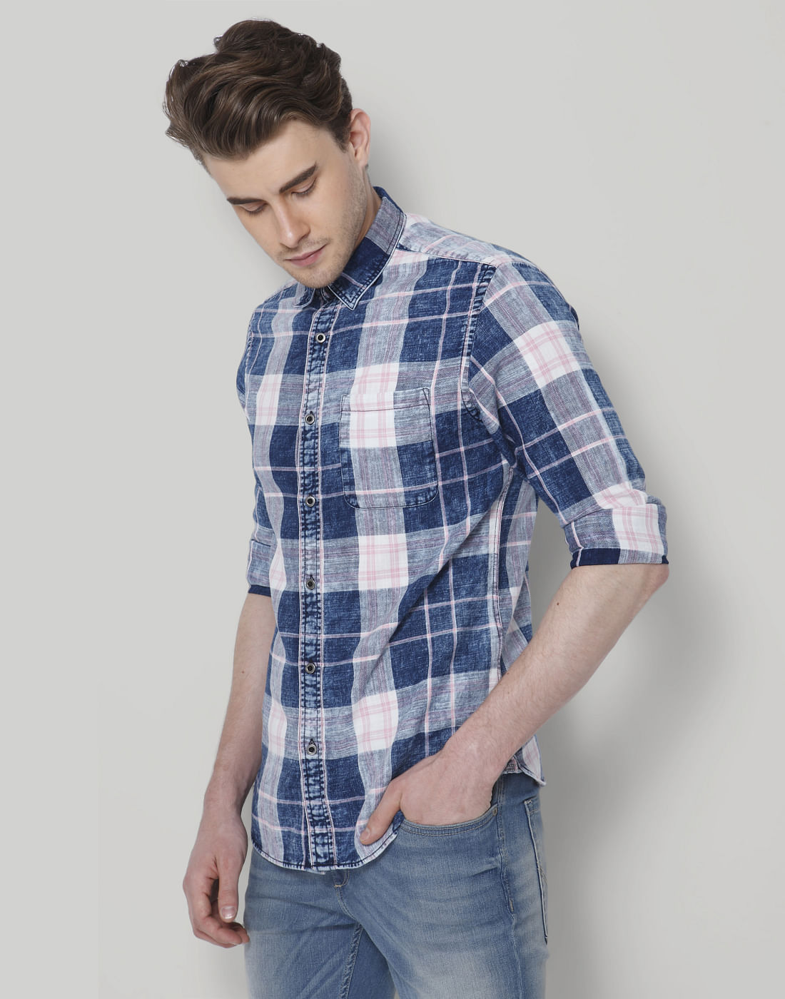 Blue & Pink Check Shirt