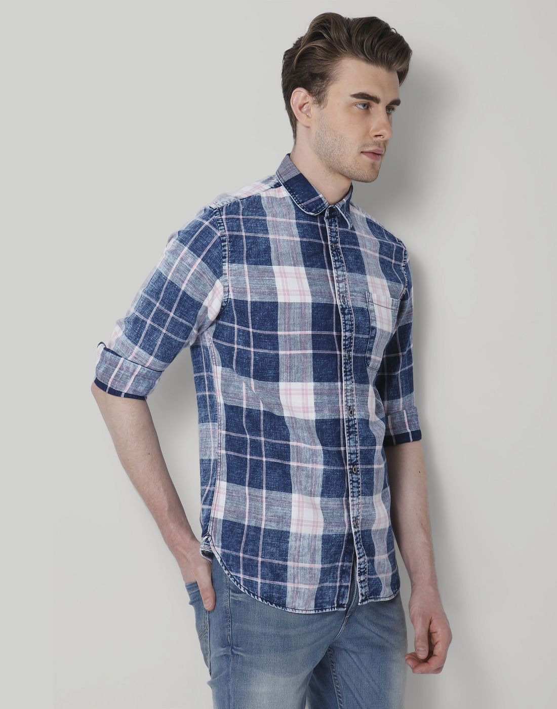 Blue & Pink Check Shirt