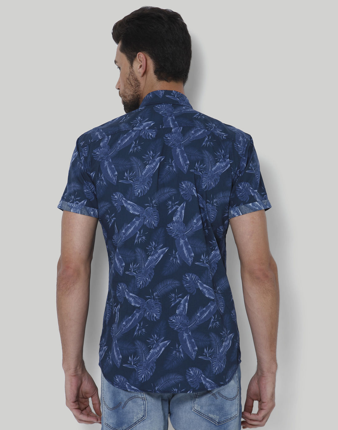 Blue Tropical Print Shirt