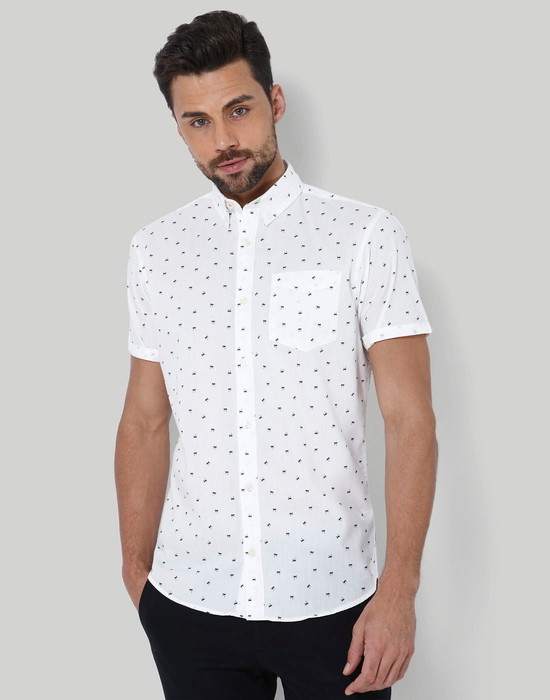 White All Over Print Shirt - S