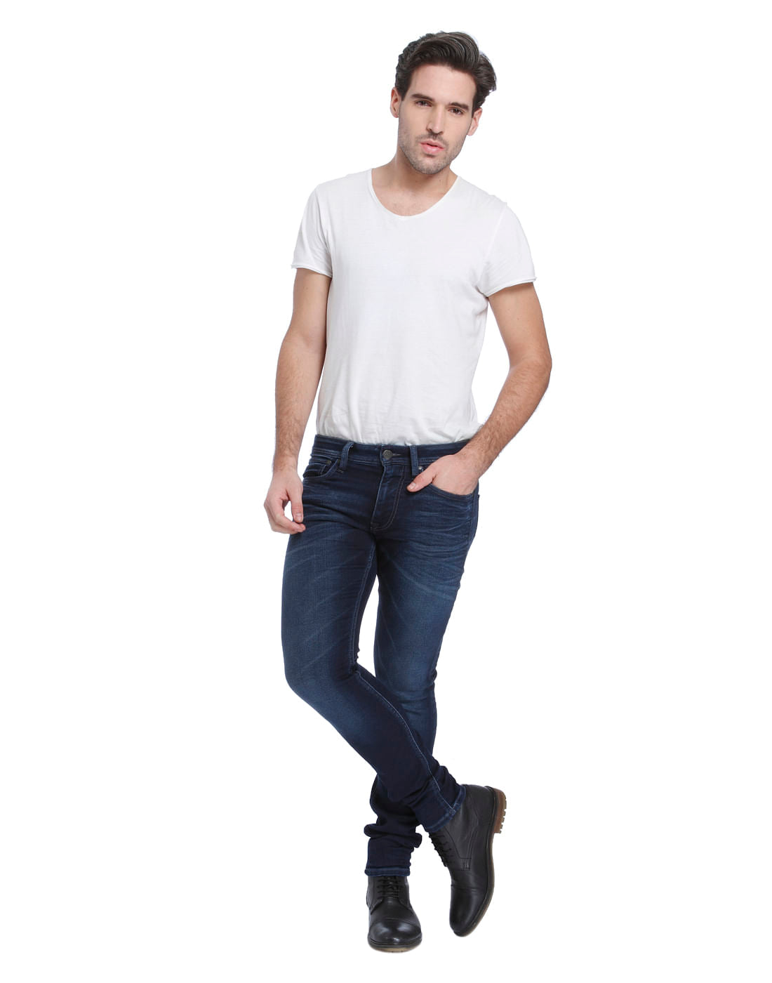 Dark Blue Low Rise Slim Fit Jeans