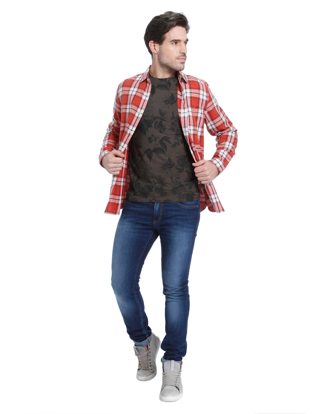Brown Flora & Fauna Printed Crew Neck T-Shirt
