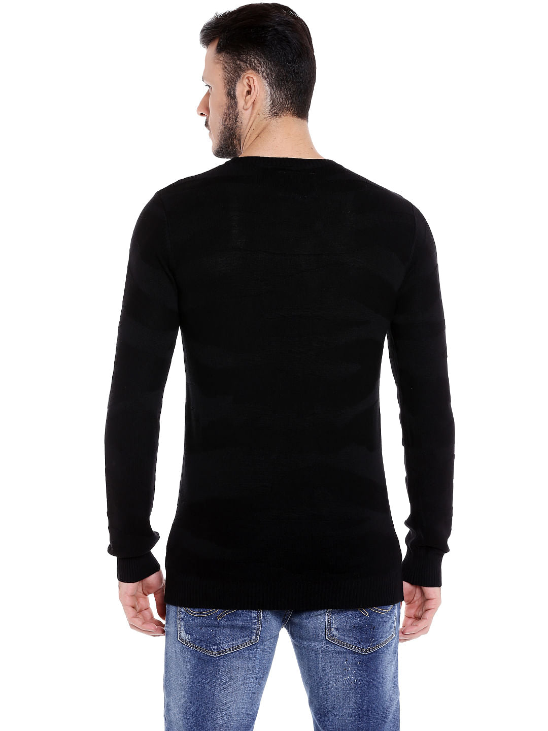 Black Crew Neck Knit T-Shirt