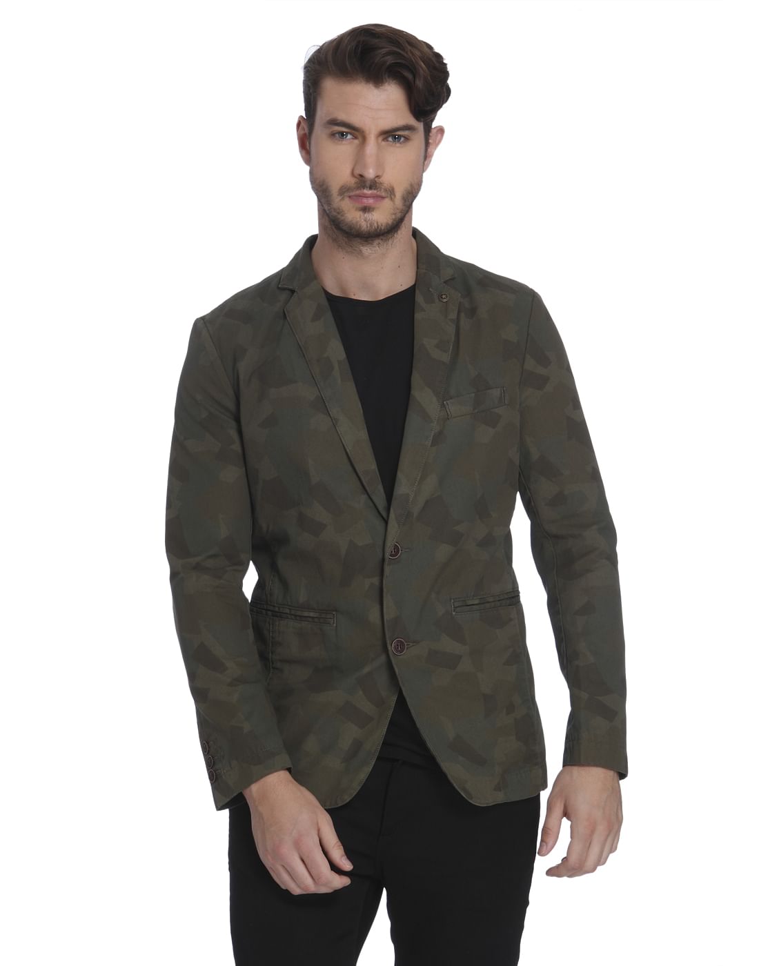 Camo Print Blazer - 46