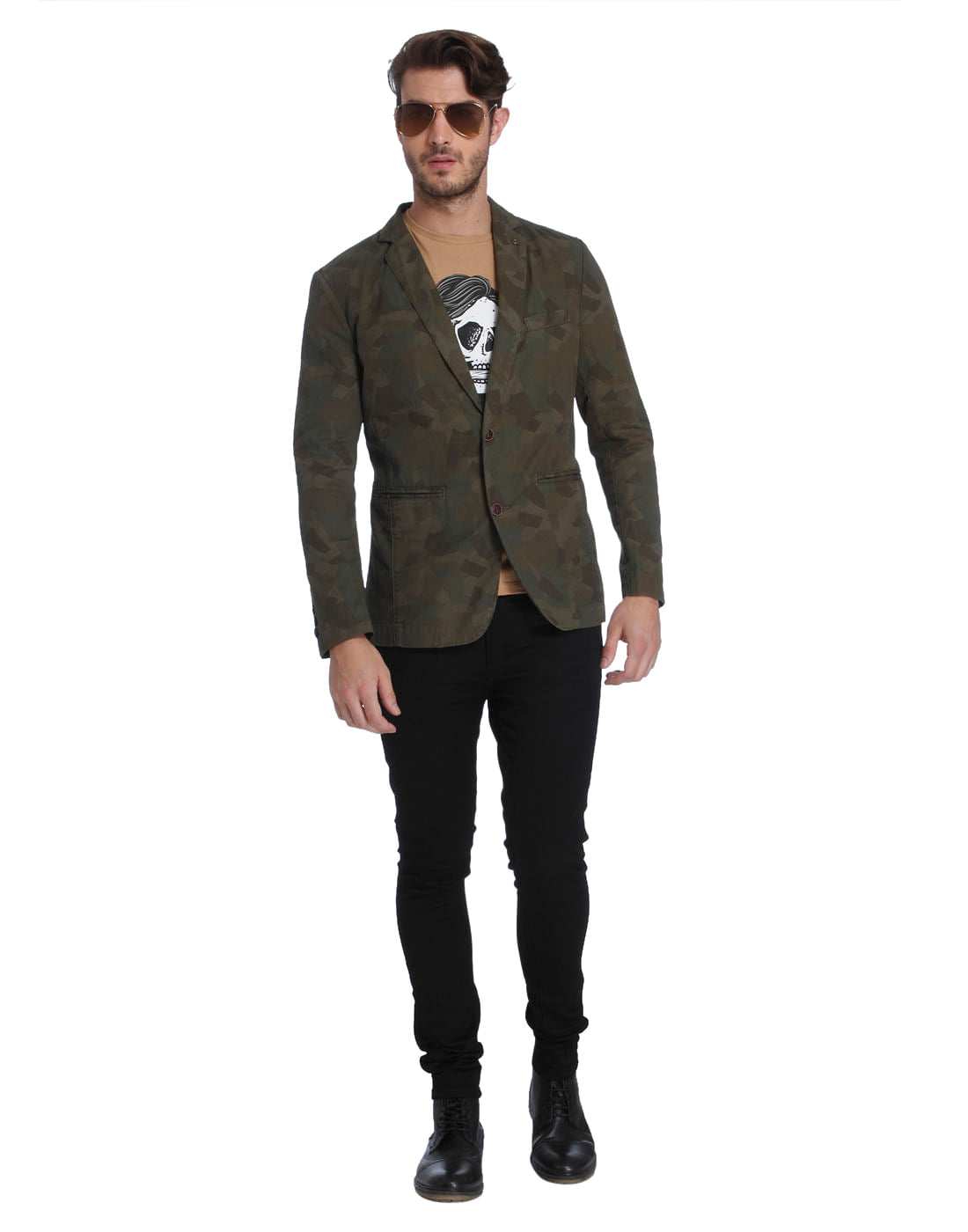 Camo Print Blazer