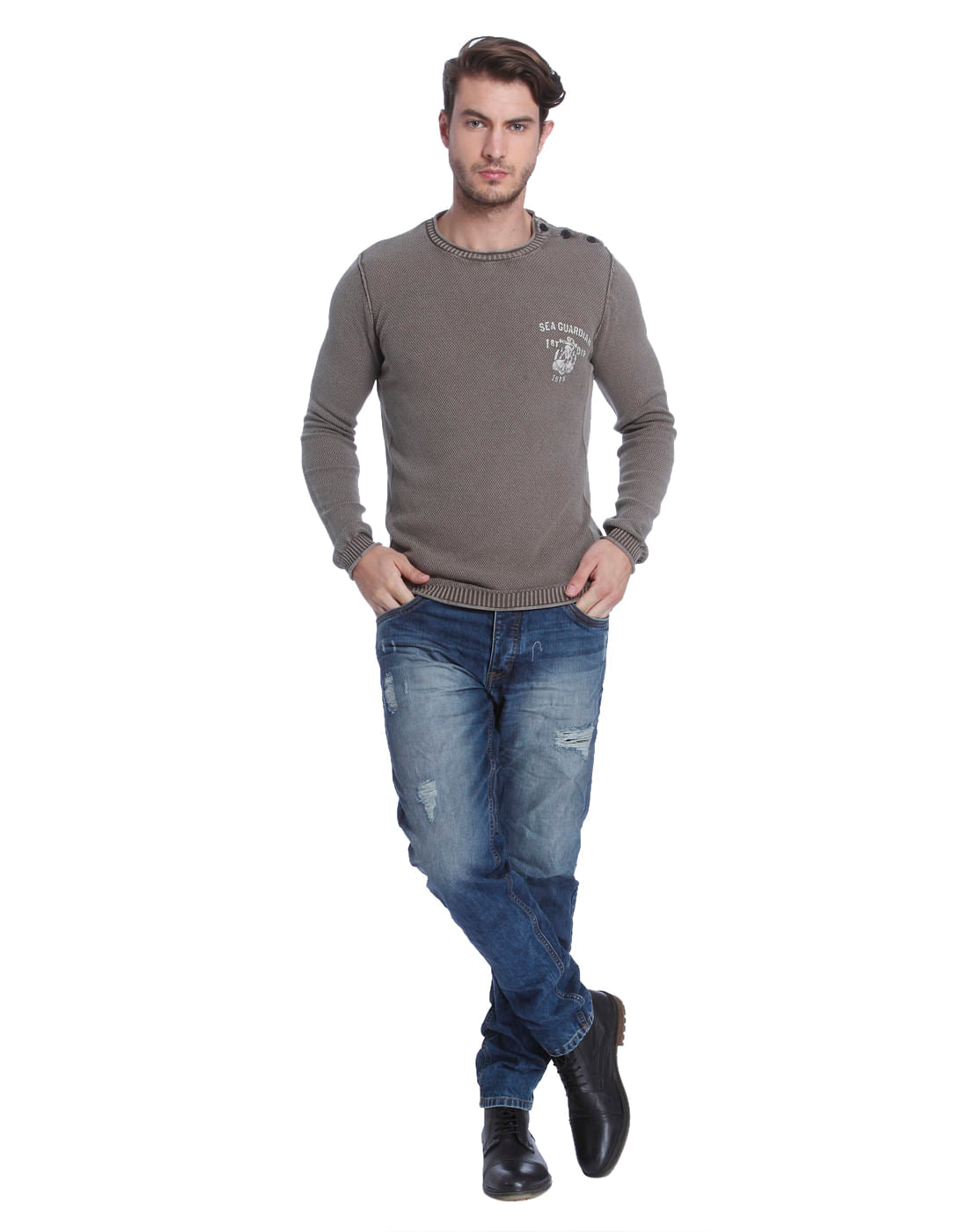 Dark Grey Knit Pullover