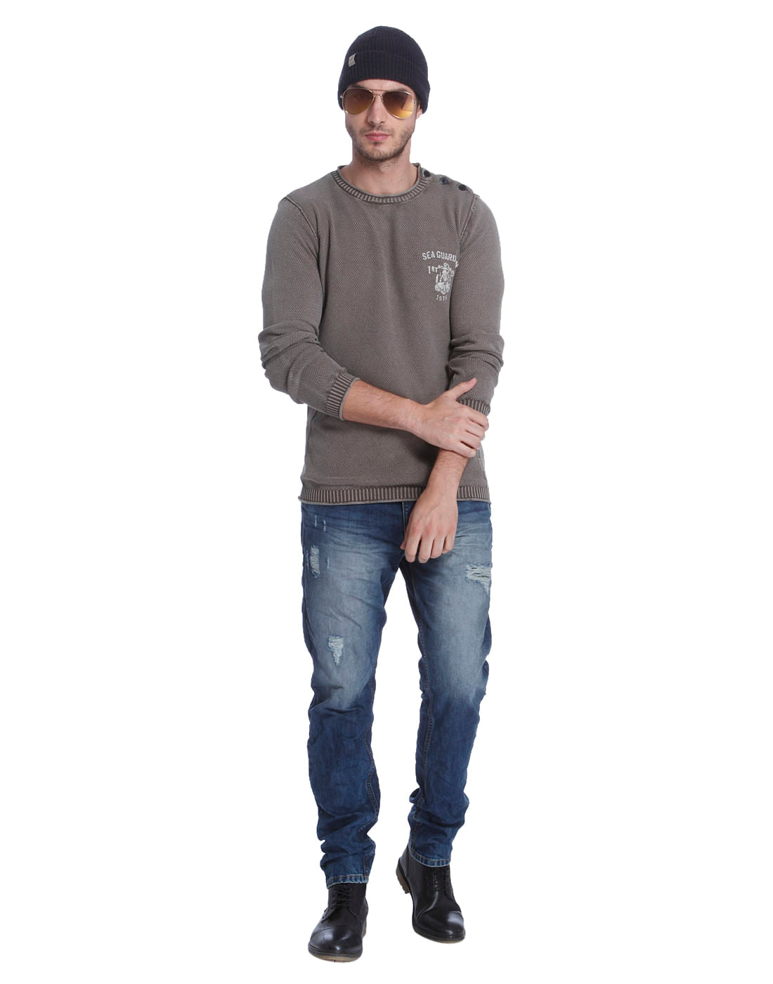Dark Grey Knit Pullover