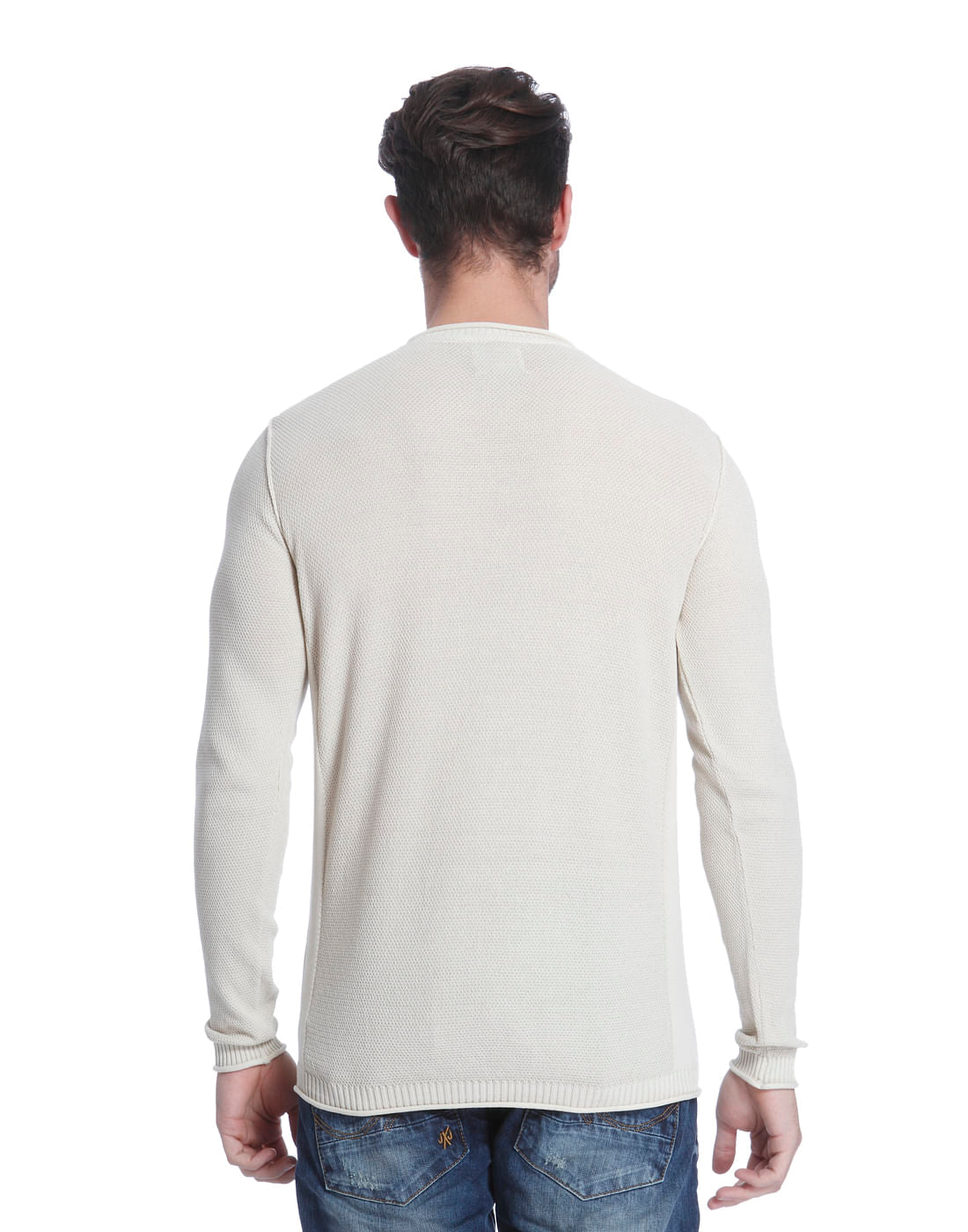 Off White Crew Neck Knit Pullover