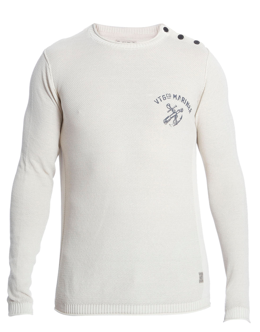 Off White Crew Neck Knit Pullover