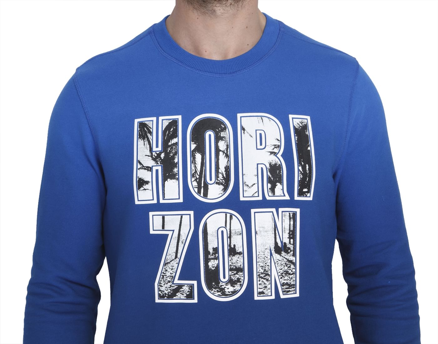 Electric Blue Slogan Print Sweatshirt