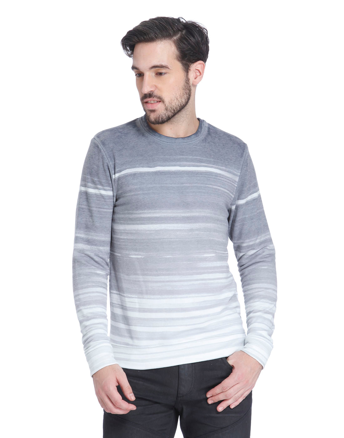 White Ombre Effect Sweatshirt - S