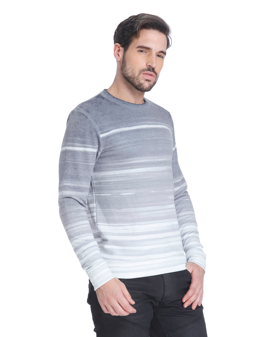 White Ombre Effect Sweatshirt