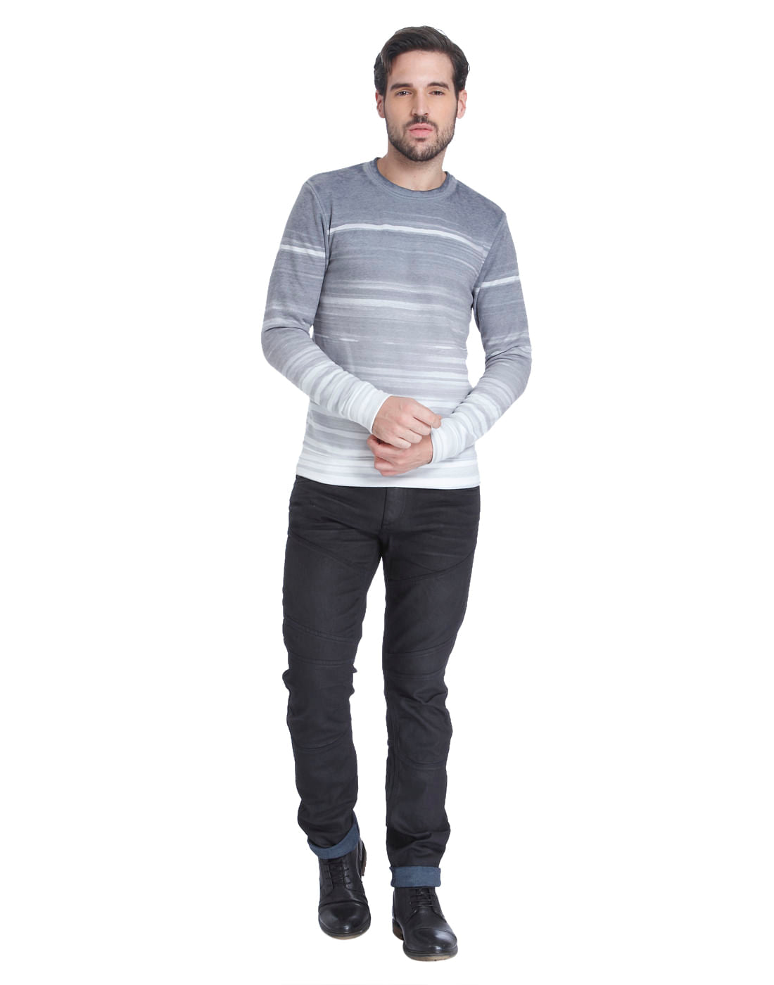 White Ombre Effect Sweatshirt