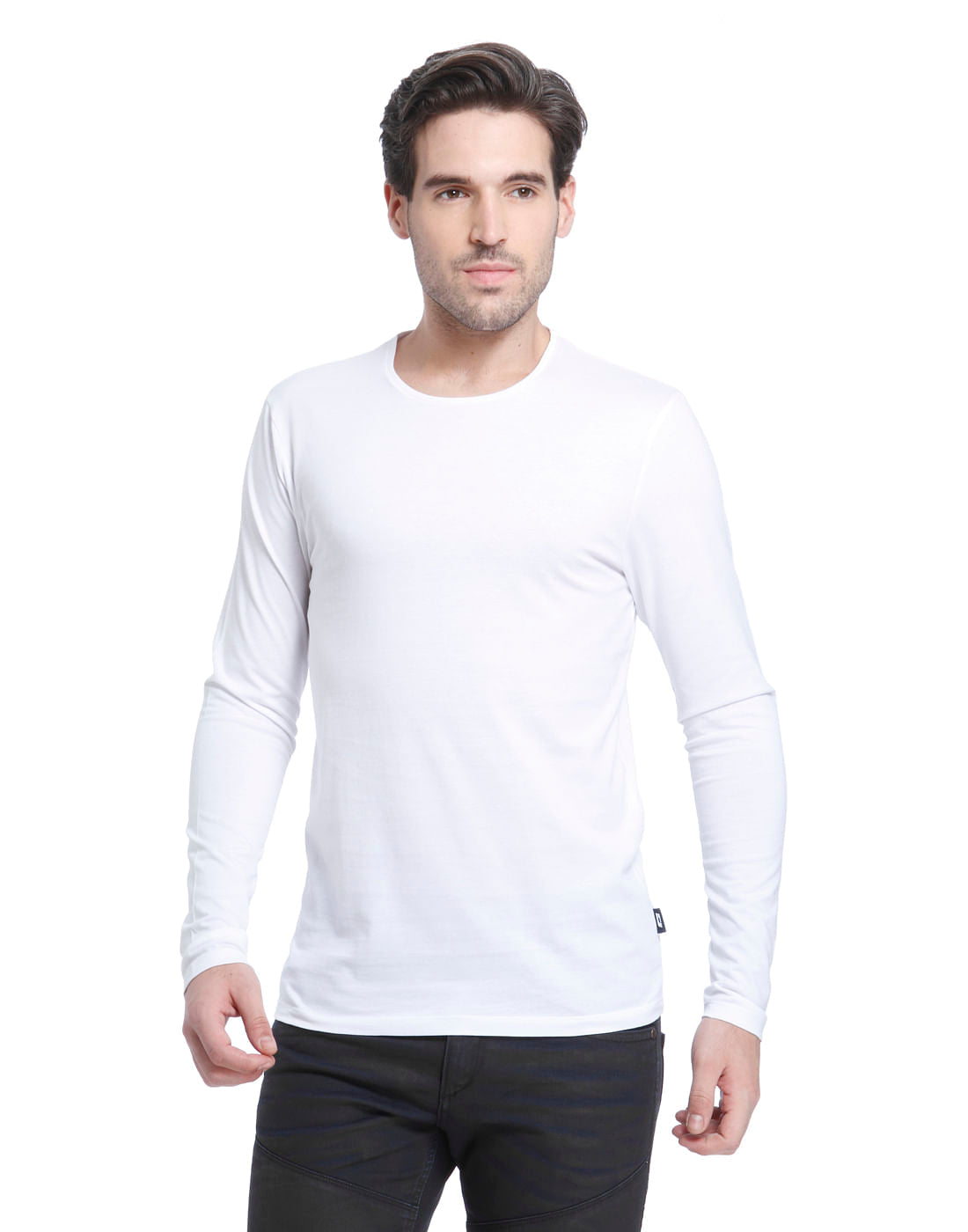 White Crew Neck T-Shirt - S