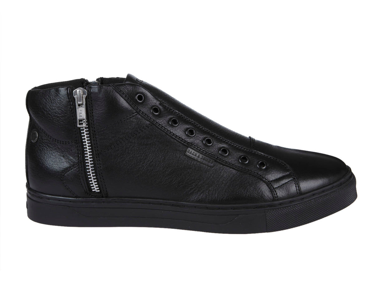Black Zip Up High Top Sneakers - 6