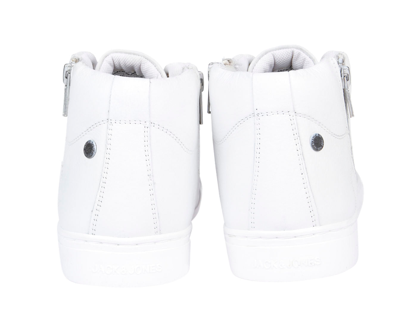 White Zip Up High Top Sneakers