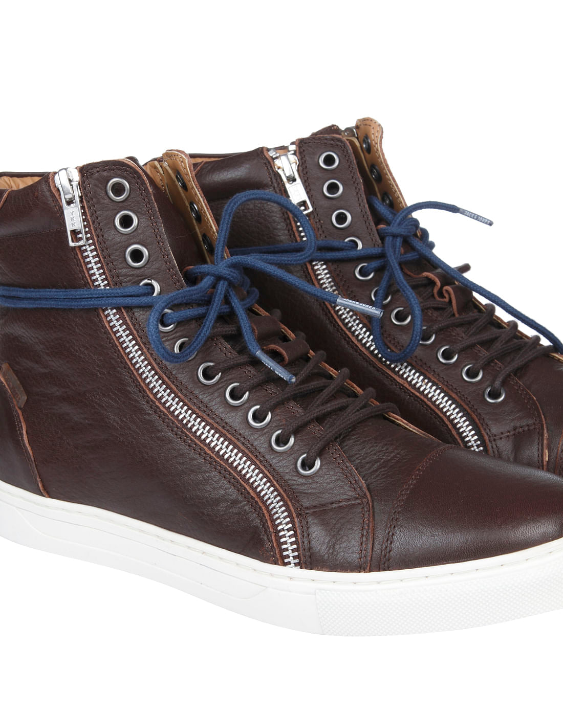 Brown High Top Leather Sneakers