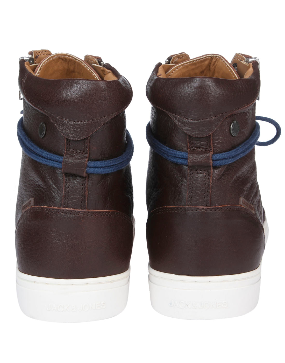 Brown High Top Leather Sneakers