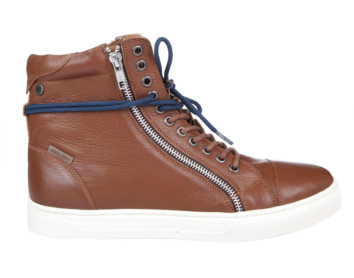 Tan High Top Leather Sneakers - 6