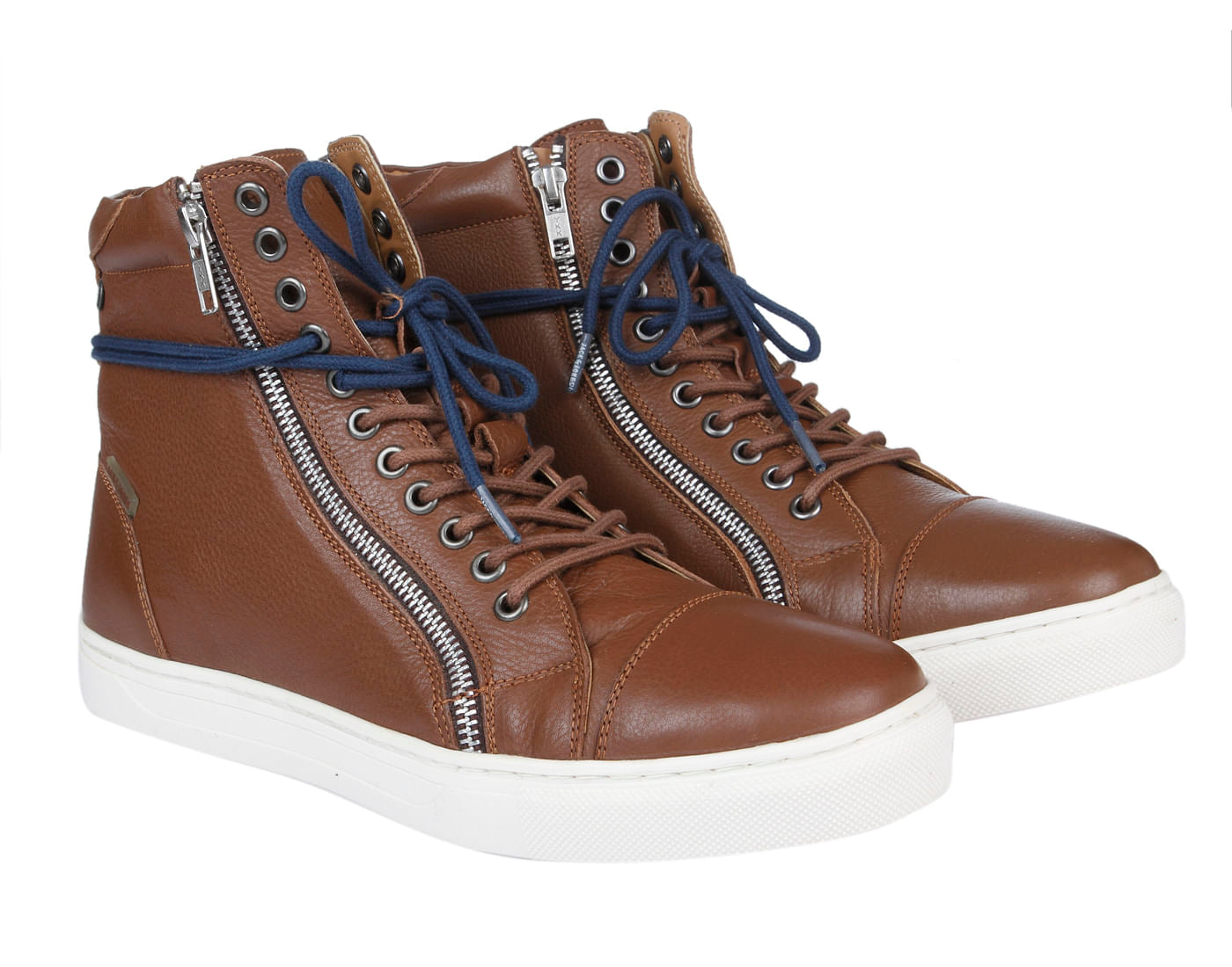 Tan High Top Leather Sneakers