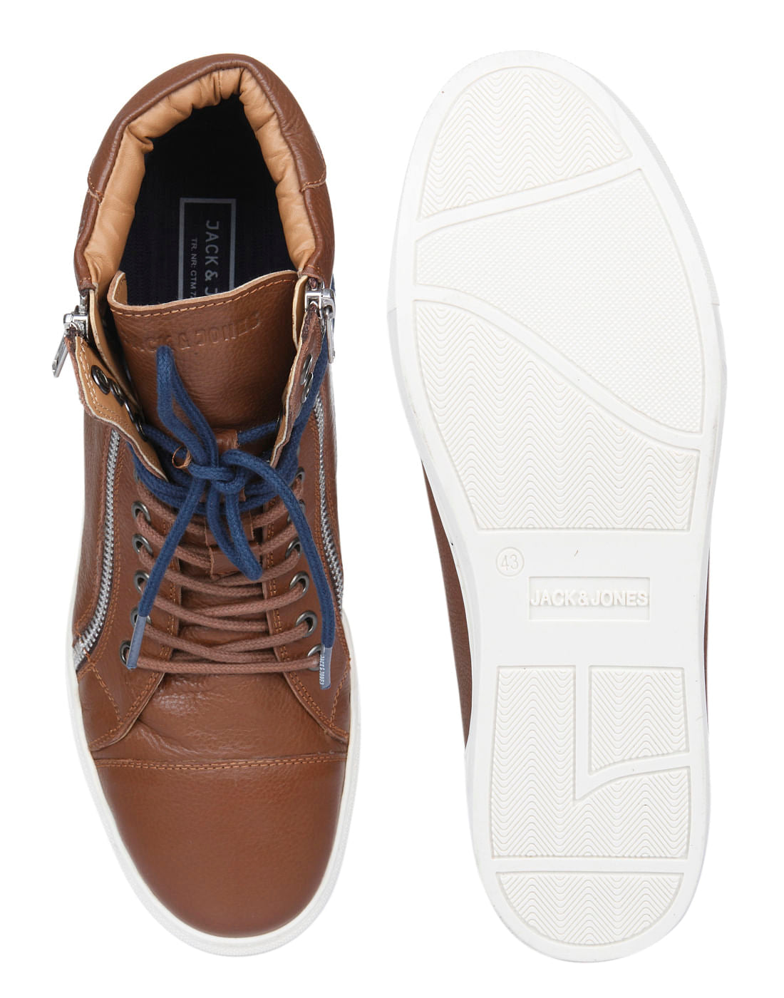 Tan High Top Leather Sneakers
