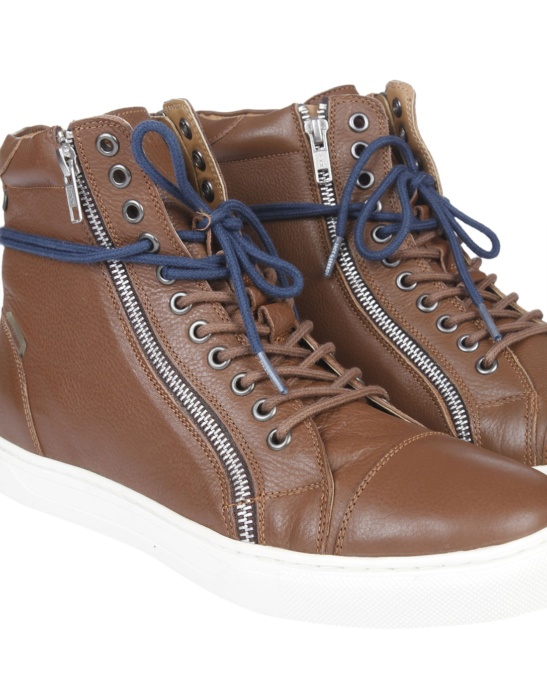 Tan High Top Leather Sneakers