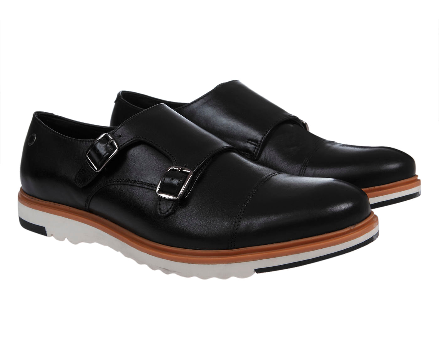 Black Leather Monk Shoes