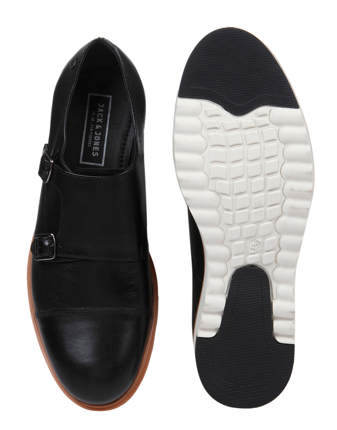Black Leather Monk Shoes