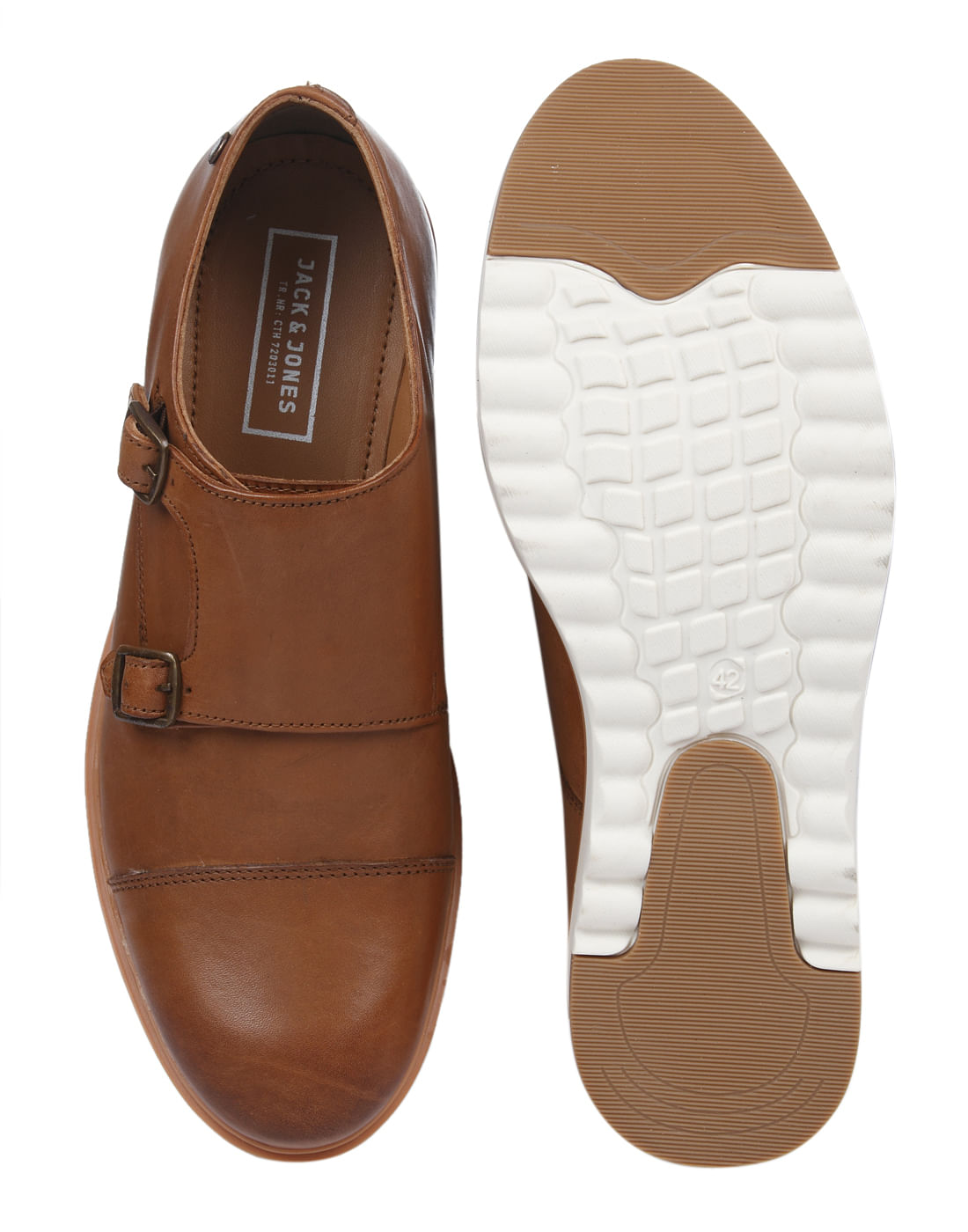 Tan Leather Monk Shoes
